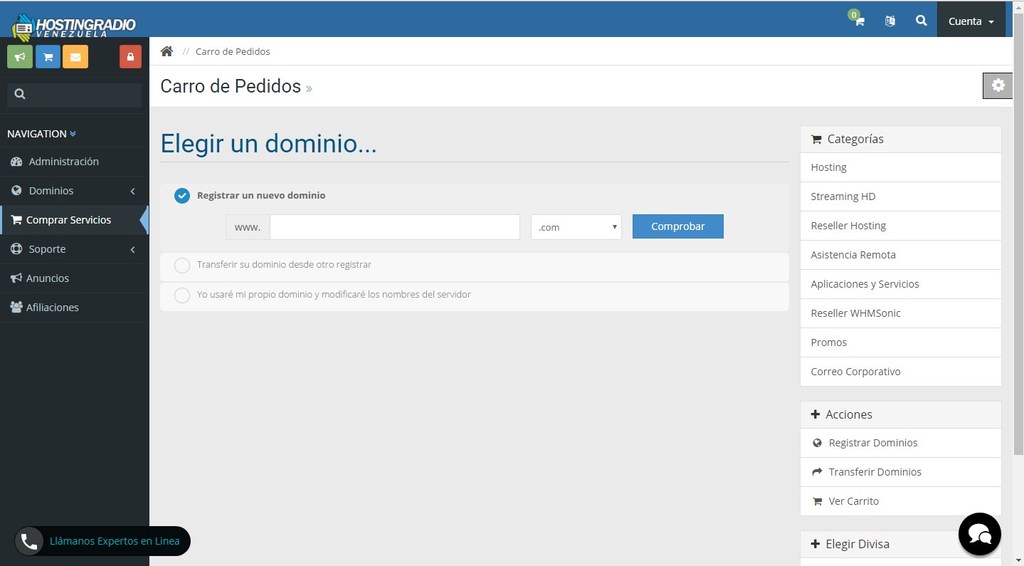Comprar dominio en hosting radio venezuela