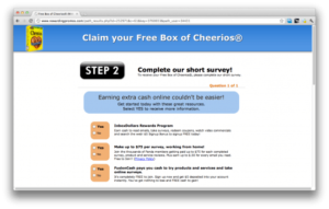 Ofertas de email submit cuarta página de Cheerios