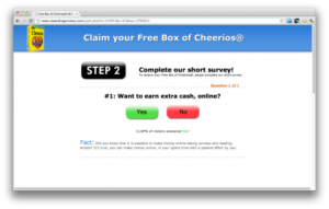 Ofertas de email submit tercera página de Cheerios
