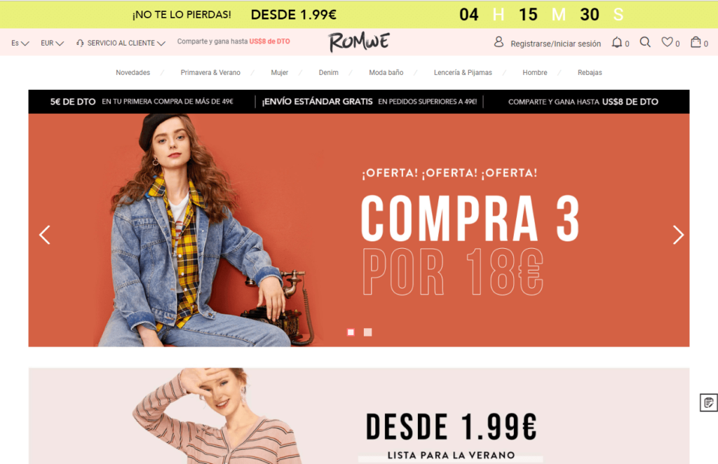 Romwe » Ganar en la red