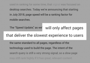La actualización de Google Velocidad solo afecta a las páginas más lentas